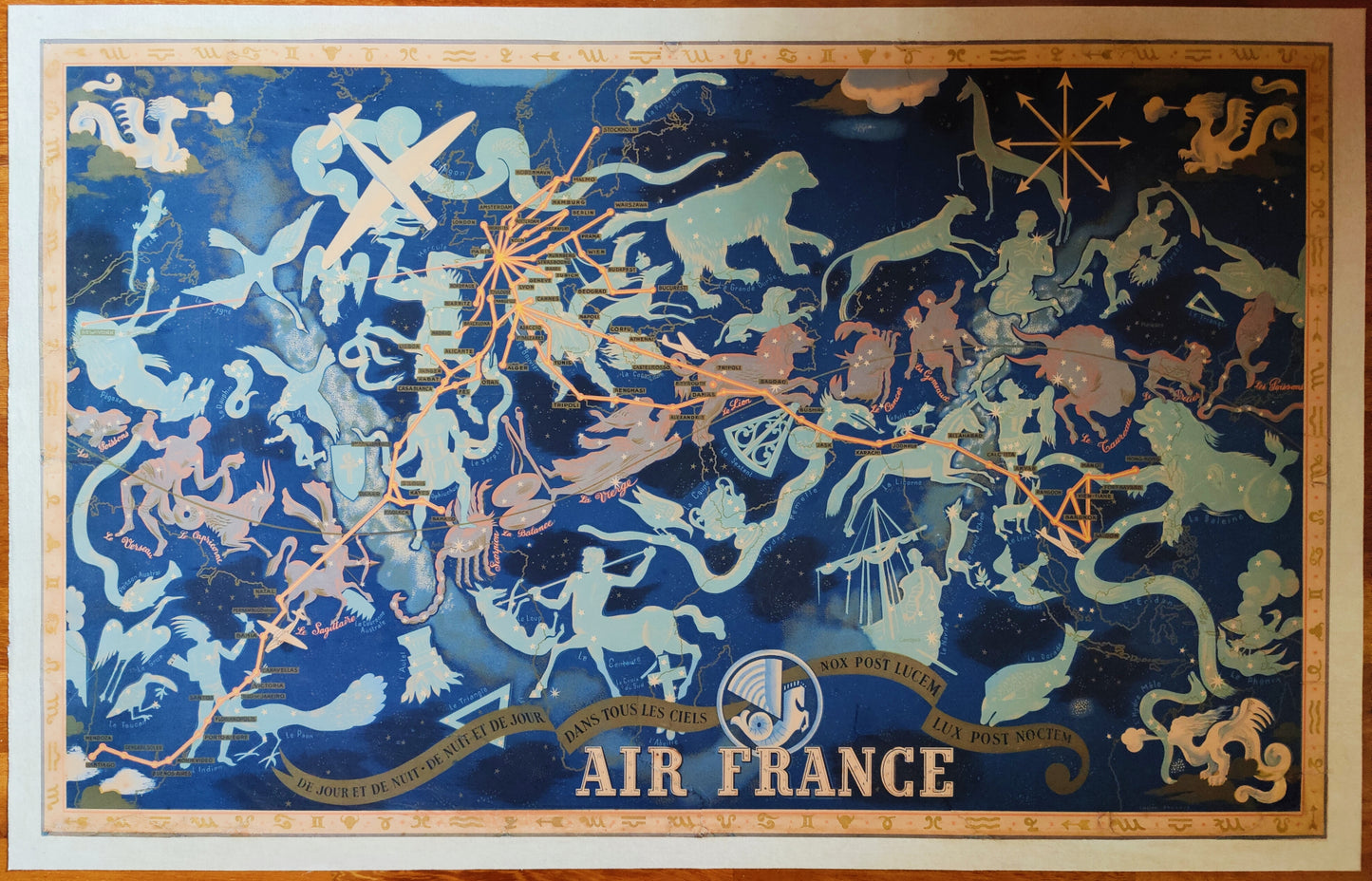 Air France Zodiac Planisphere by Boucher, 1938