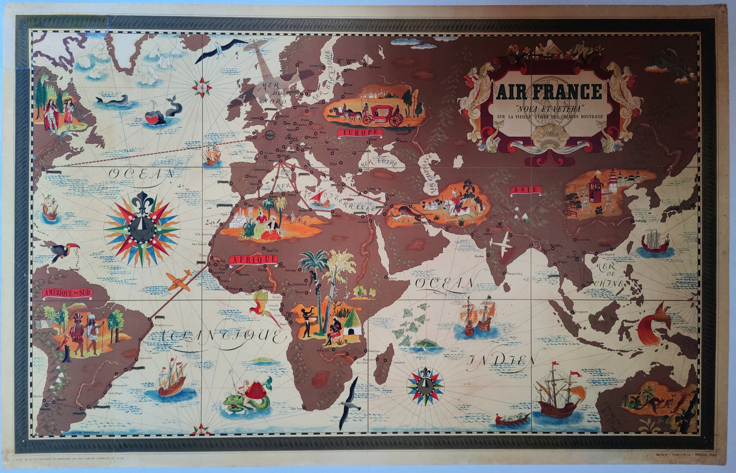 Air France 'Nova et Vetera' Planisphere by Boucher, 1939