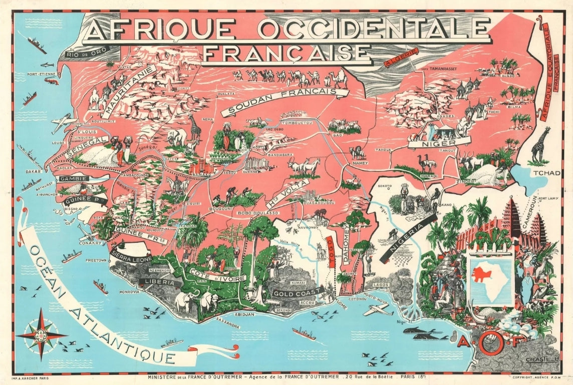 Afrique Occidentale Française by Craste, 1951