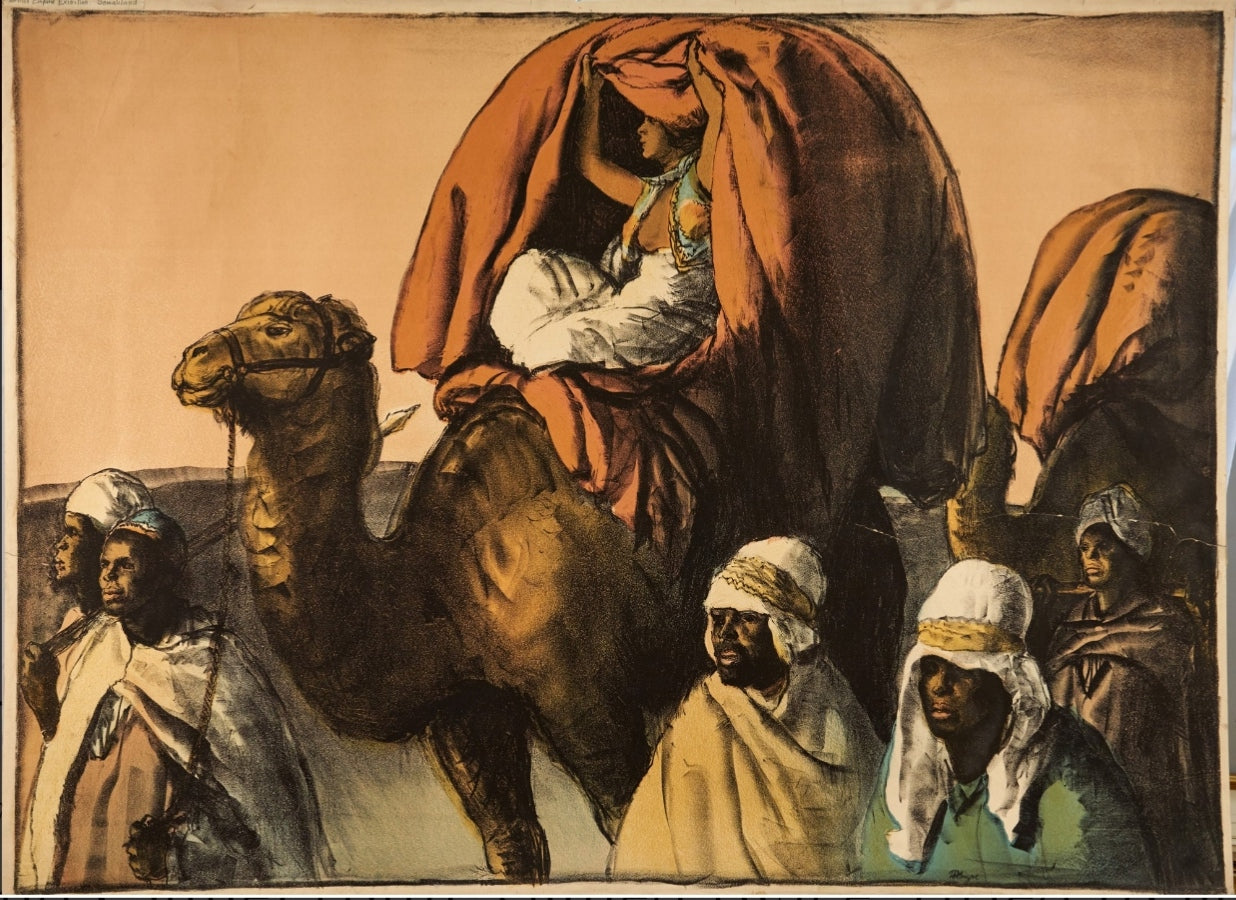 Scenes of the Empire, Somaliland Camel Train, 1924 by Spencer-Pryse (colour)