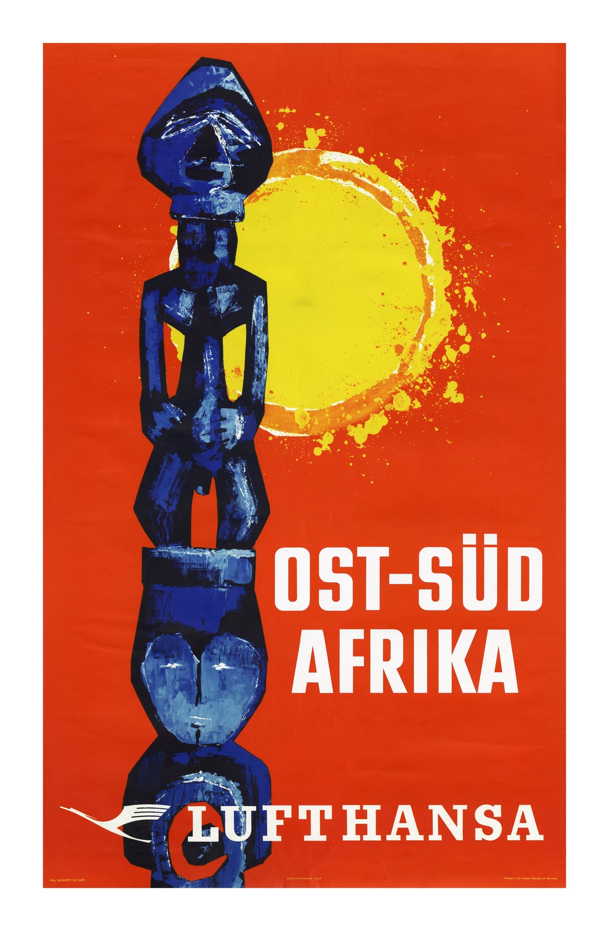 Lufthansa "Ost-Süd Afrika" Travel Poster, 1961