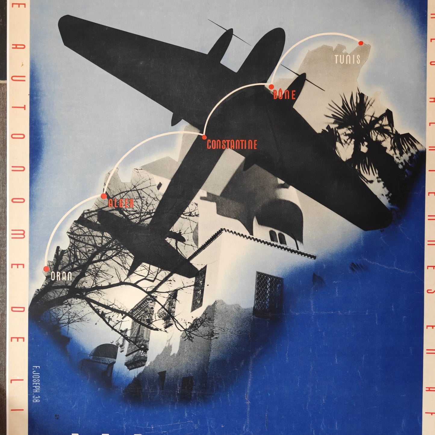 Air Afrique, Afrique du Nord Poster, 1938 by F. Joseph