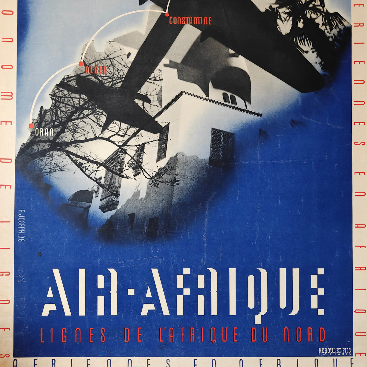 Air Afrique, Afrique du Nord Poster, 1938 by F. Joseph